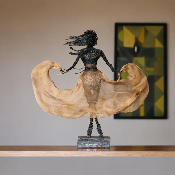 💃Wire Female Ballet Sculpture | Unique Handcrafted Art Ornament, Elegant Decor for Living Room & Art Lovers🎁