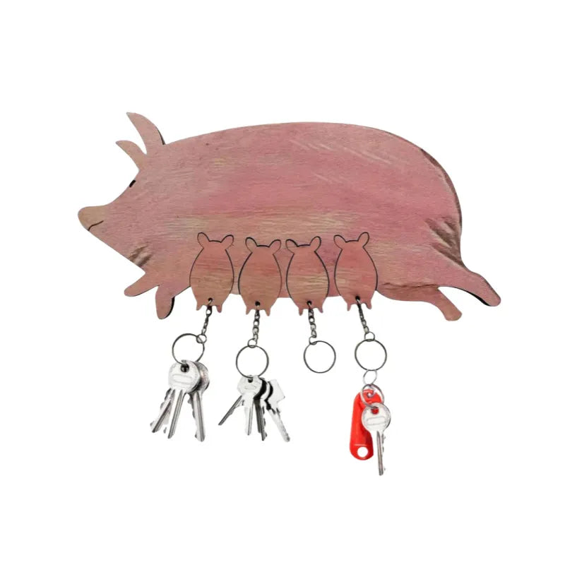 🐷 Piggy Key Holder Wall Sculpture – Cute Farmhouse Decor