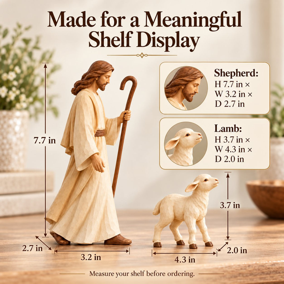 ✝️ Good Shepherd & Lamb Sculpture Collection | Faith-Inspired Home Décor