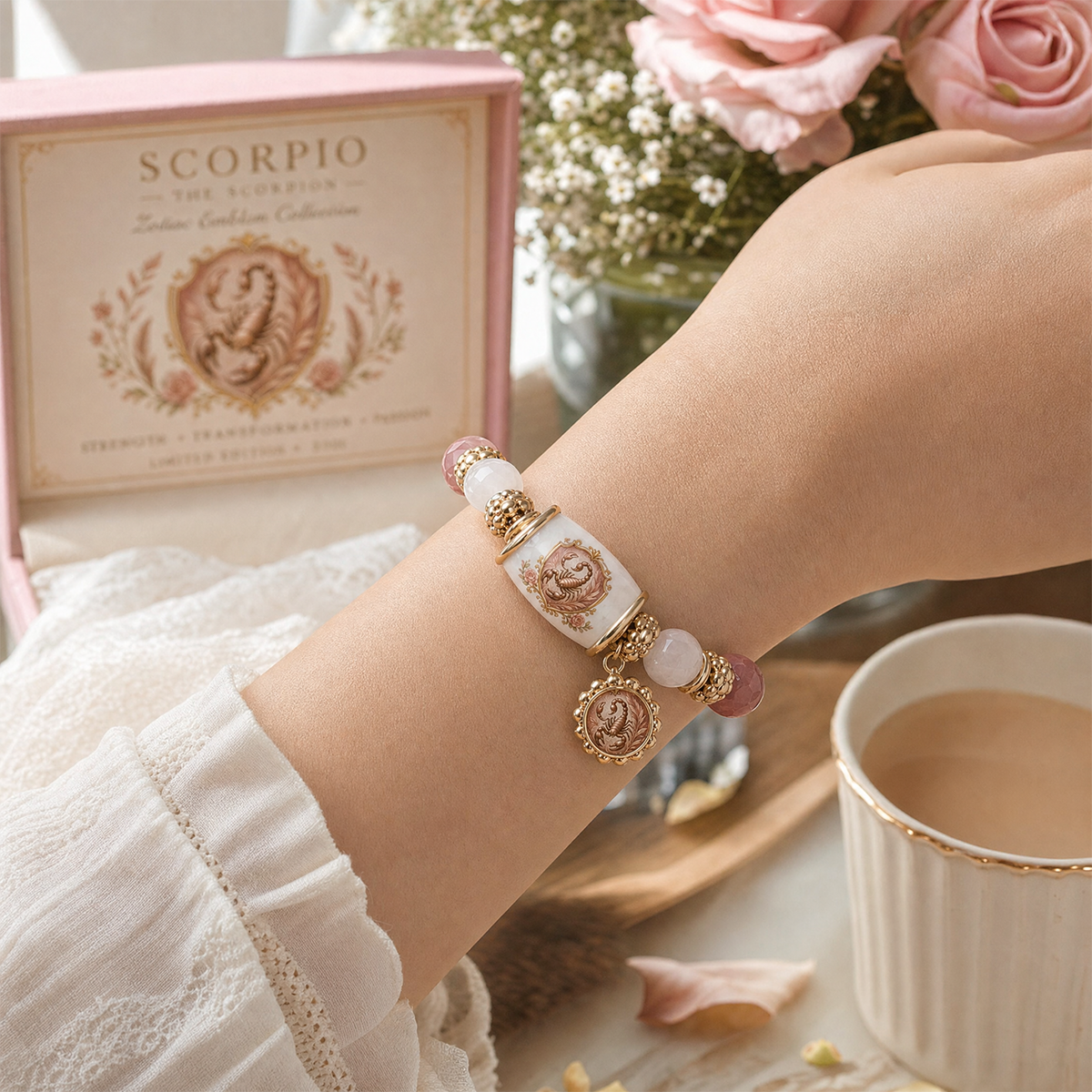 Zodiac bracelet worn on the wrist