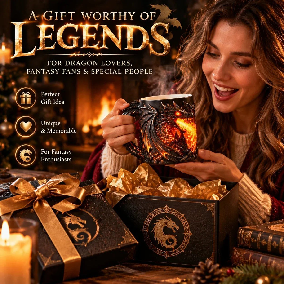 🔥 Ultimo giorno: SCONTO DEL 50% 🐉 Tazza magica 3D 'Dragonfire' con effetto termico | Versa una bevanda calda. Risveglia il drago.🔥