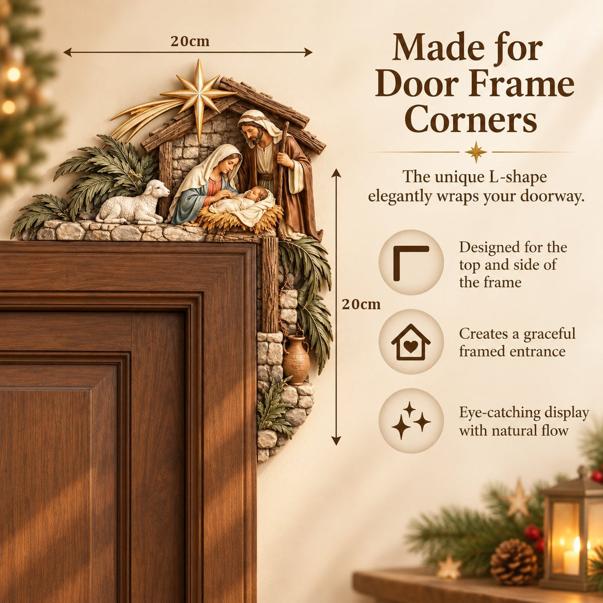 🎄 3D Christmas Nativity Door Frame Corner Decor — A Meaningful Holiday Accent ✨