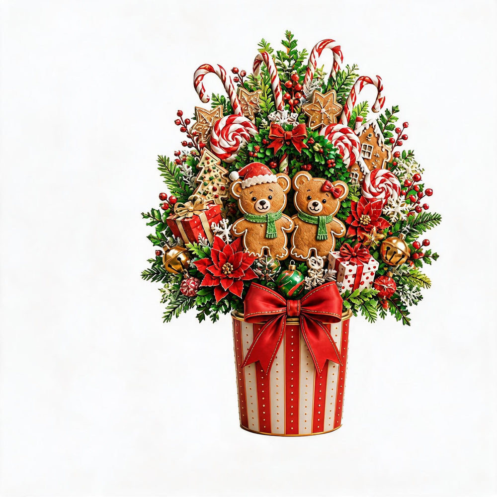 Gingerbread Bear Festive Bouquet design