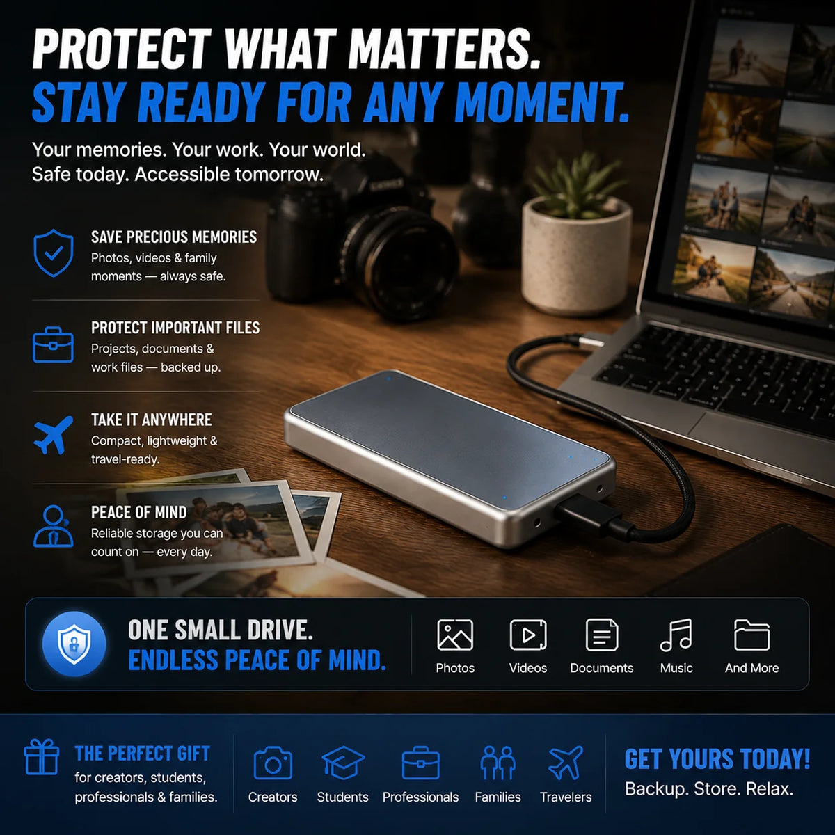 🔥 LAST DAY 50% OFF | Portable External SSD – High-Speed Storage for PC, Mac, iPhone & Android