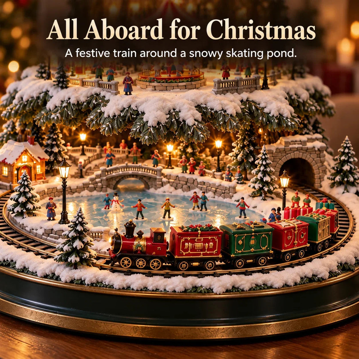 🔥 LAST DAY 50% OFF 🔥🎄 Christmas Village Tree™ – Lighted Snowy Holiday Village with Train, Carousel & Warm Christmas Glow ✨