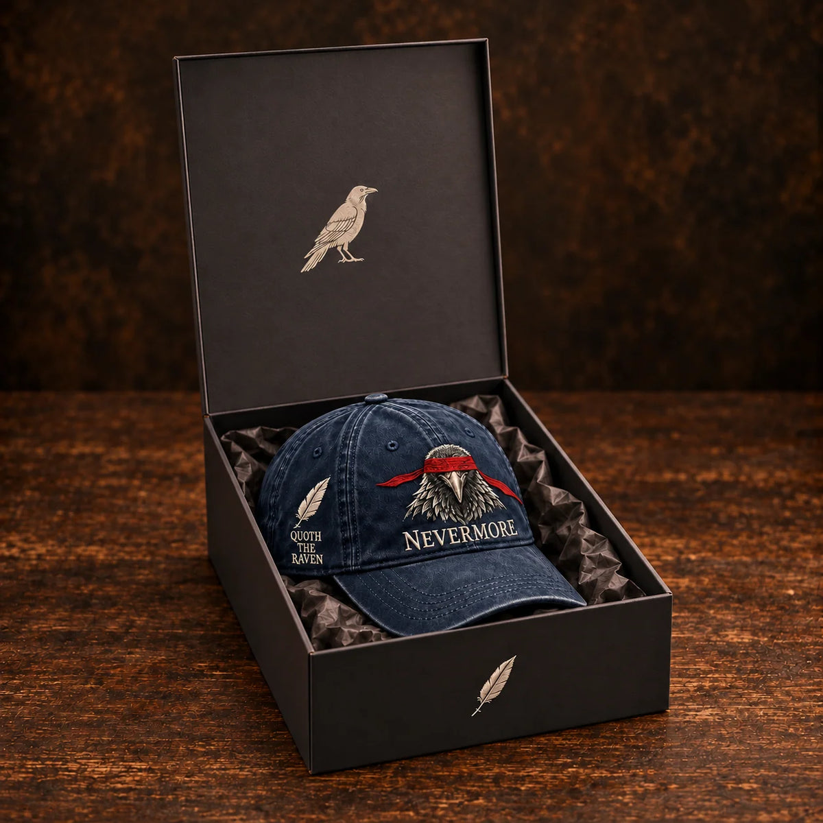 ⬛🐦NEVERMORE 1845 Raven Vintage Cap | Gothic Bird Lover Hat