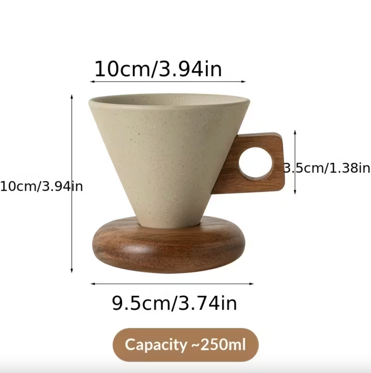 Sora Wood Handle Coffee Cup – 250ml