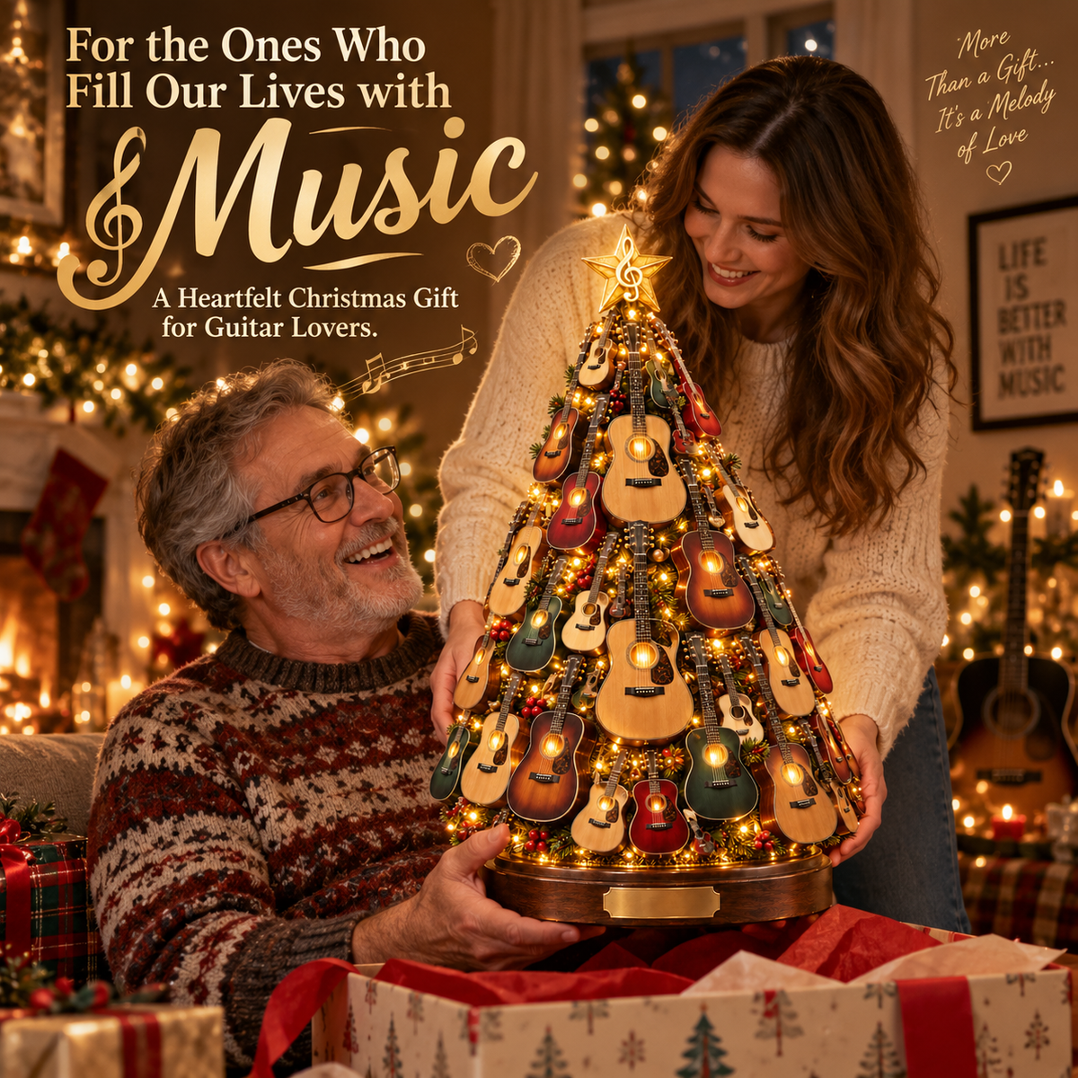 🔥 Last Day 50% OFF 🎸 Musical Guitar Christmas Tree Light