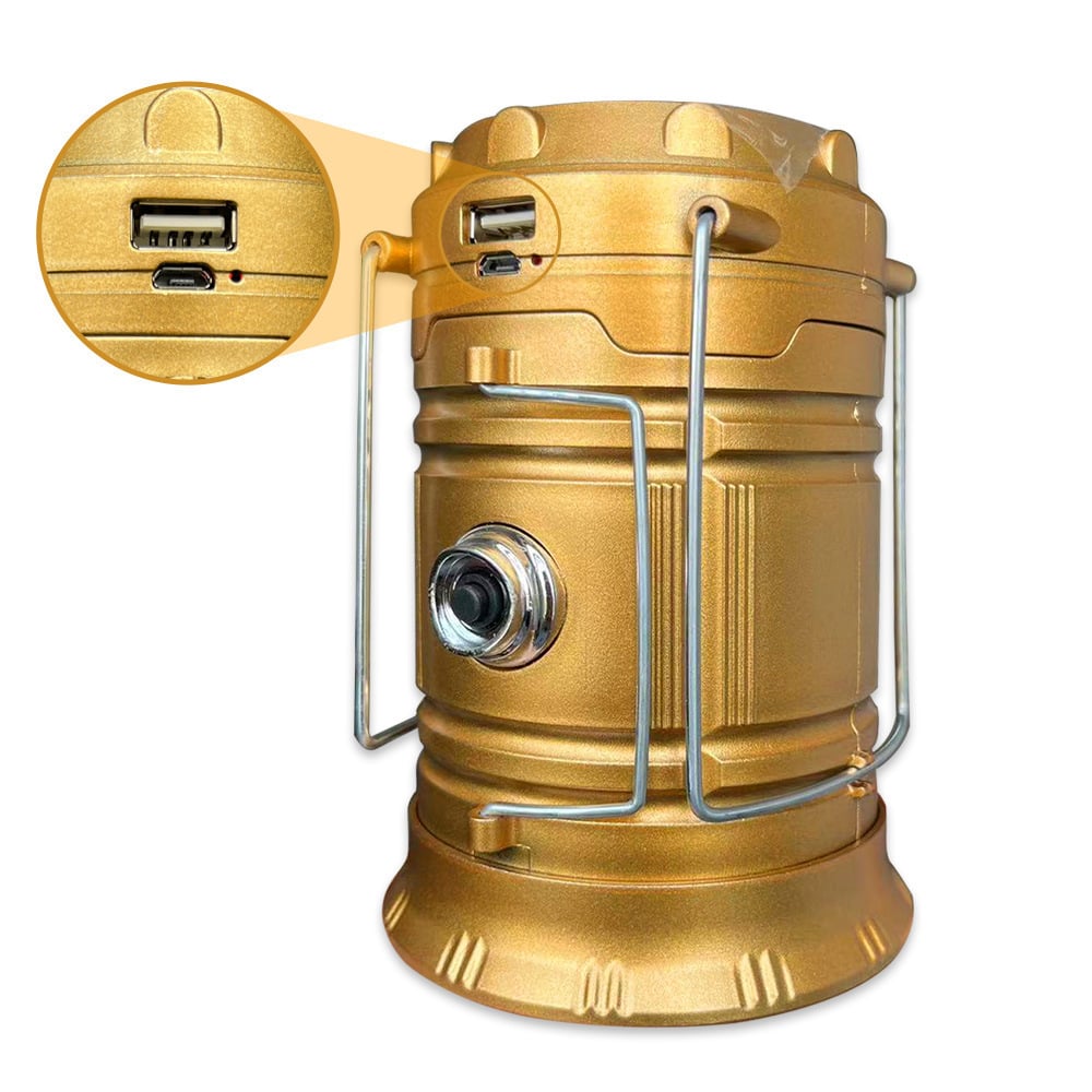 💡 Collapsible Portable LED Camping Lantern Lightweight Waterproof Solar USB Rechargeable LED Flashlight