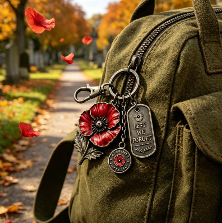 LEST WE FORGET poppy flower keychain🕯
