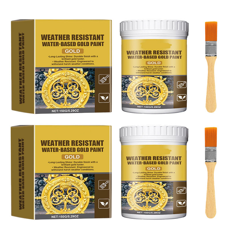 ✨ 50K+ SOLD! 50% OFF! Weather Resistant Gold Paint – Water‑based, brilliant shine. Safe for metal, wood & stone. Lasts rain or shine! 🖌️💛