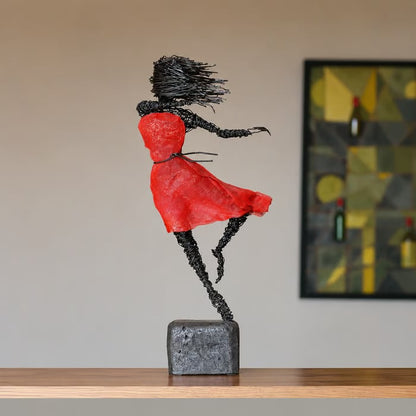 💃Wire Female Ballet Sculpture | Unique Handcrafted Art Ornament, Elegant Decor for Living Room & Art Lovers🎁