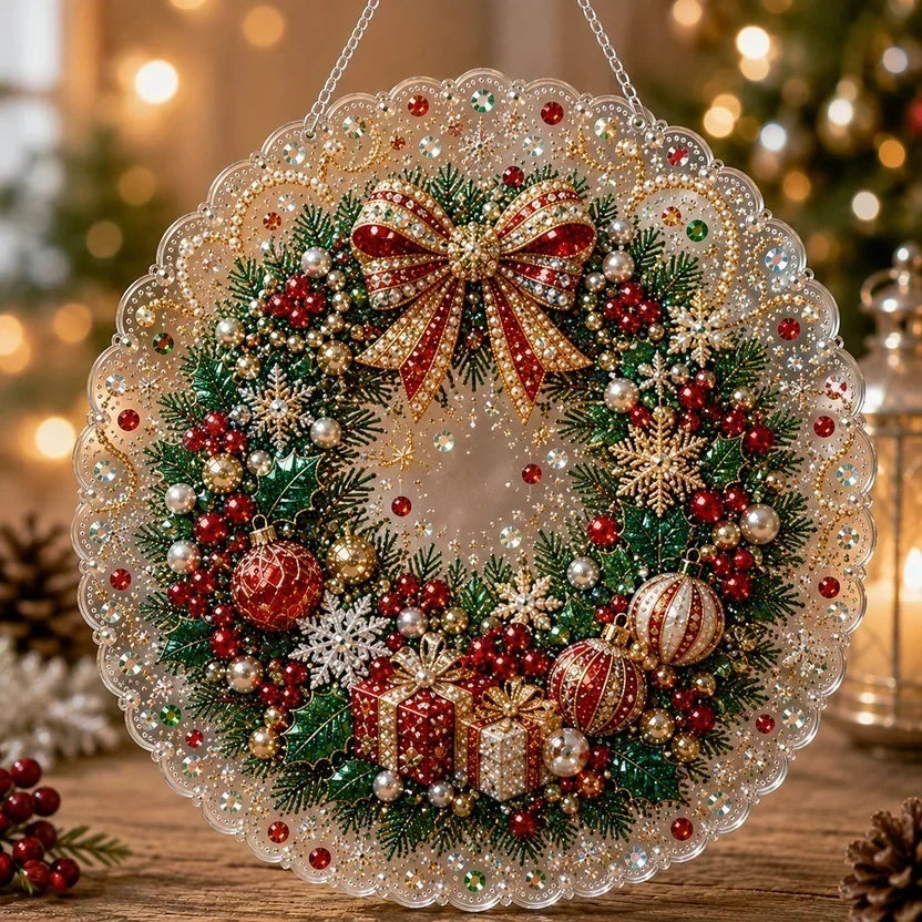 🎅Christmas Pre Sale 60% OFF!!🎄Christmas Pearl Diamond Art Hanging Ornament Kit | Resistant Non-Fading Pearl Beads DIY Handmade Holiday Hanging Decor 🎅💎