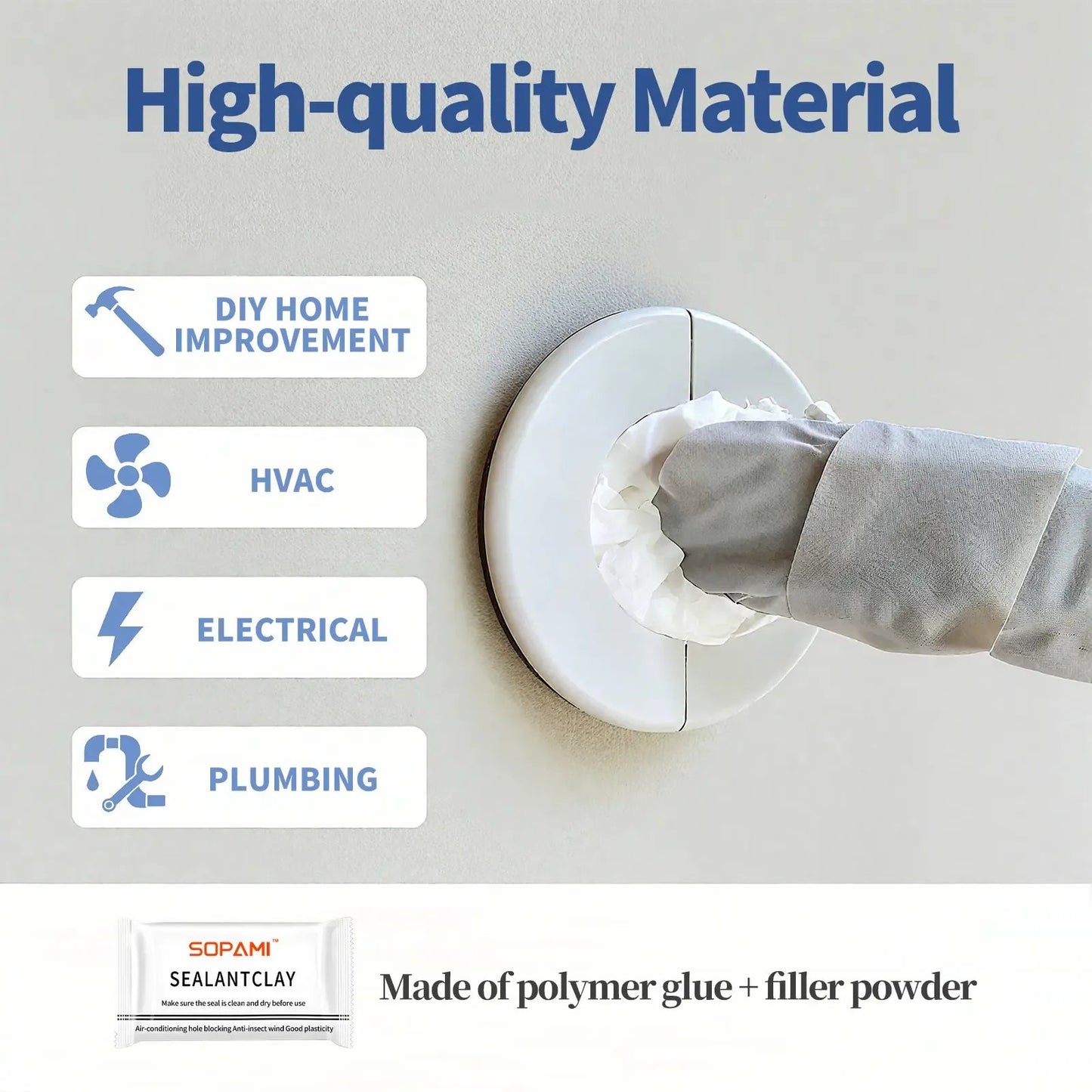 10/20PCS Eco-Friendly Sticky Sealant Clay, Quick Curing & Strong Adhesion, Waterproof Oil-Resistant Pest Control Sealant