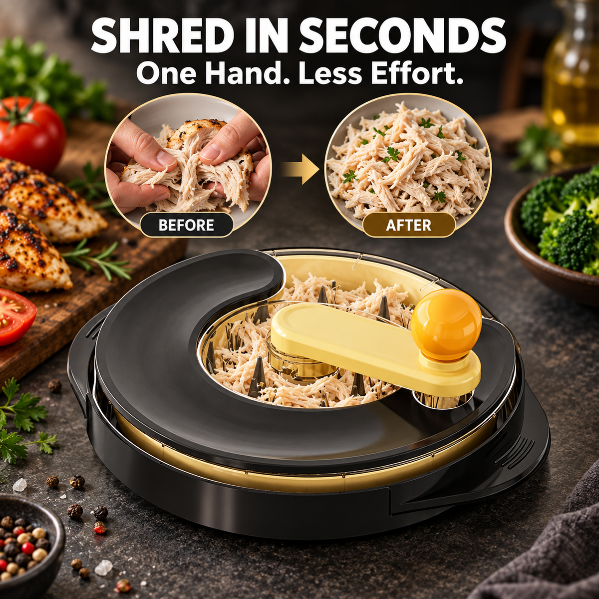Chicken shredder texture control