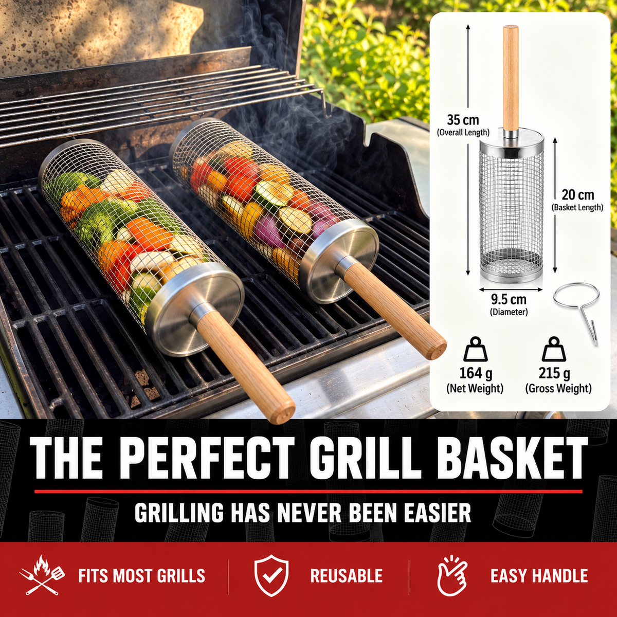 Rolling Grill Basket