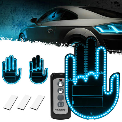 DIBMS Remote Control LED Car Gesture Light – Rechargeable Finger Hand Sign for Rear Window
