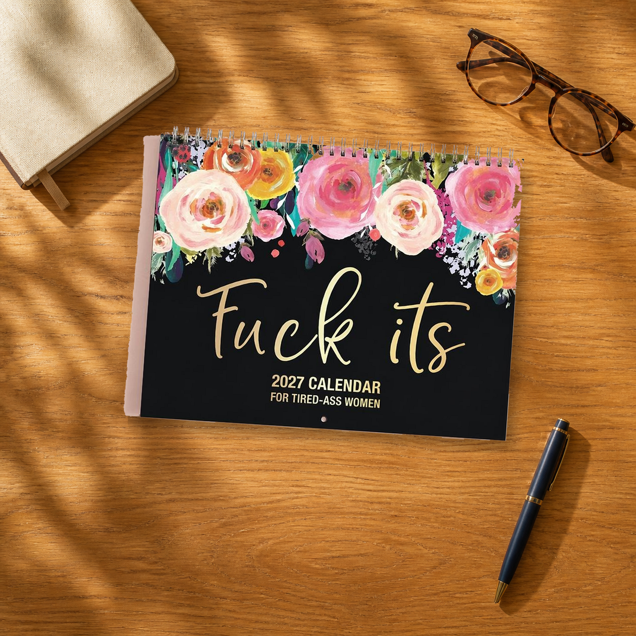 2027 Funny Swear Word Wall Calendar – 'Fu*k It' Floral Calendar for Tired-Ass Women