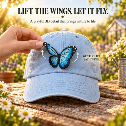 🦋 FlutterWing 3D Blue Morpho Butterfly Hat