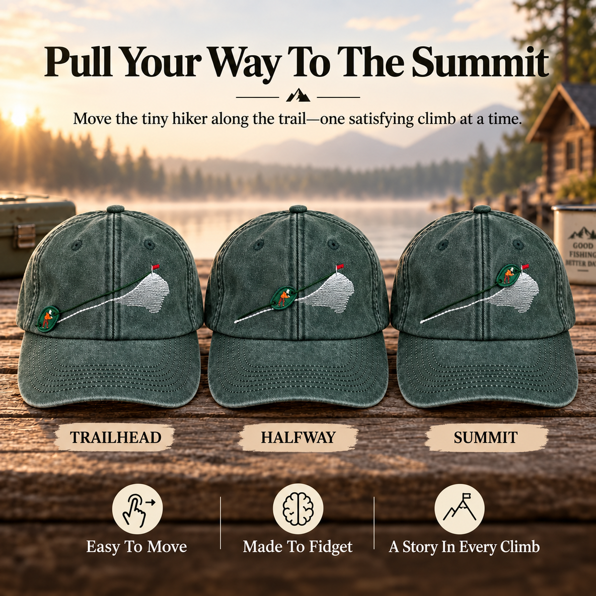 Interactive climber moving from trailhead to mountain summit