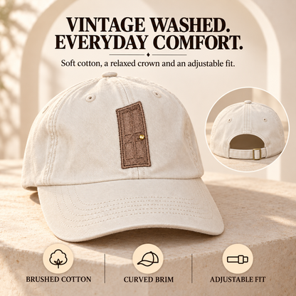 🚪 Unhinged Interactive Door Hat – Vintage Washed Secret Message Cap