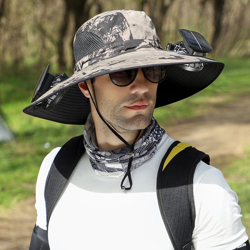 🔥Last Day Sale🔥 - Outdoor Wide Brim Sun Hat With Solar Fan