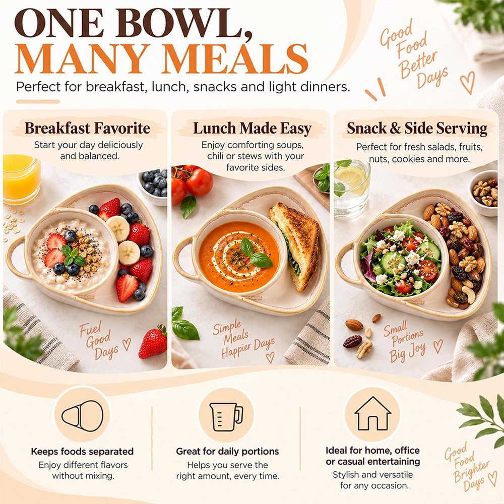 Ceramic Soup & Toasty Bowls with Handles – Rustic Reactive Glaze Design