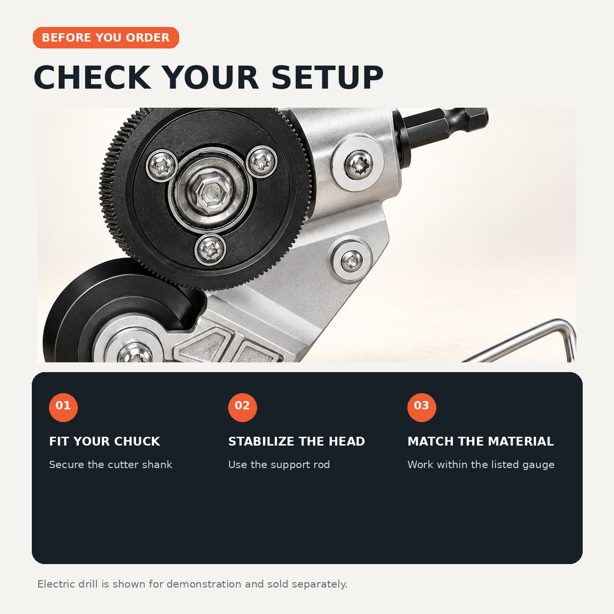 Electric Drill Plate Cutter,Adapter for Precise Cutting Iron, Copper, Aluminum, Steel