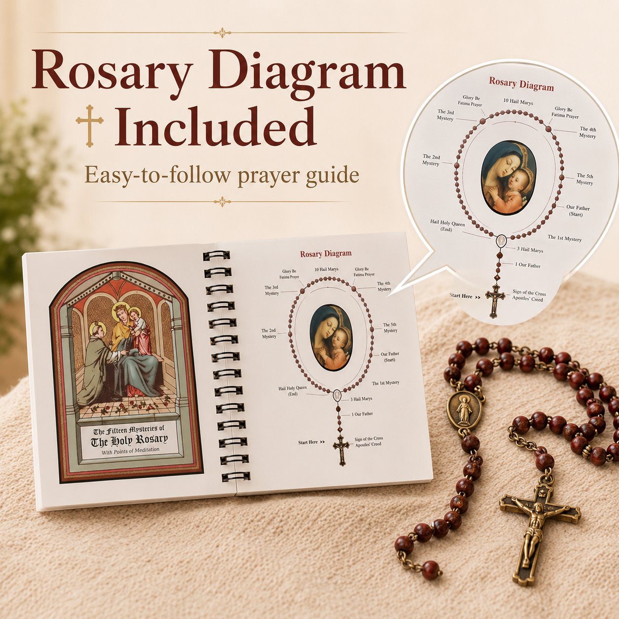 🔥LAST DAY 49% OFF - ✝️Pocket Size Rosary Meditation Book❤️The Rosary The Prayer That Saved My Life