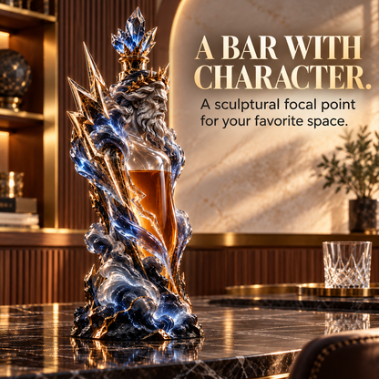 ⚡ Zeus Thundercrown Whiskey Decanter – Sculptural Bar Centerpiece