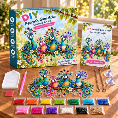🐦✨ Sunny Birds Diamond Art Suncatcher DIY Kit