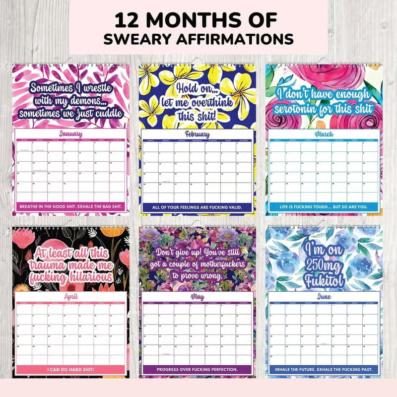 📅 2027 Sweary Mental Health Calendar - Perfect for Home Decor & Gift Ideas