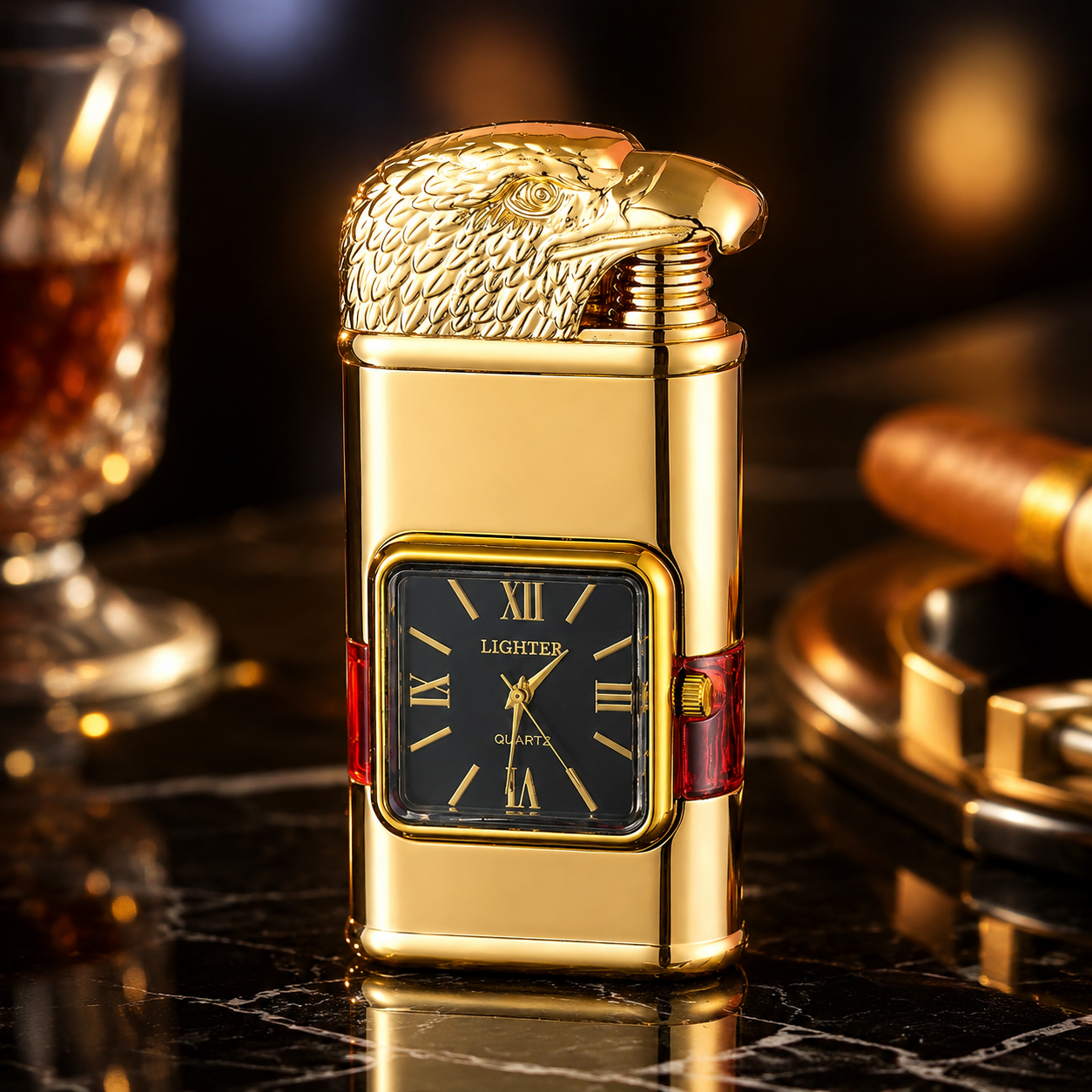 Vintage Watch Bezel Windproof Jet Flame Lighter