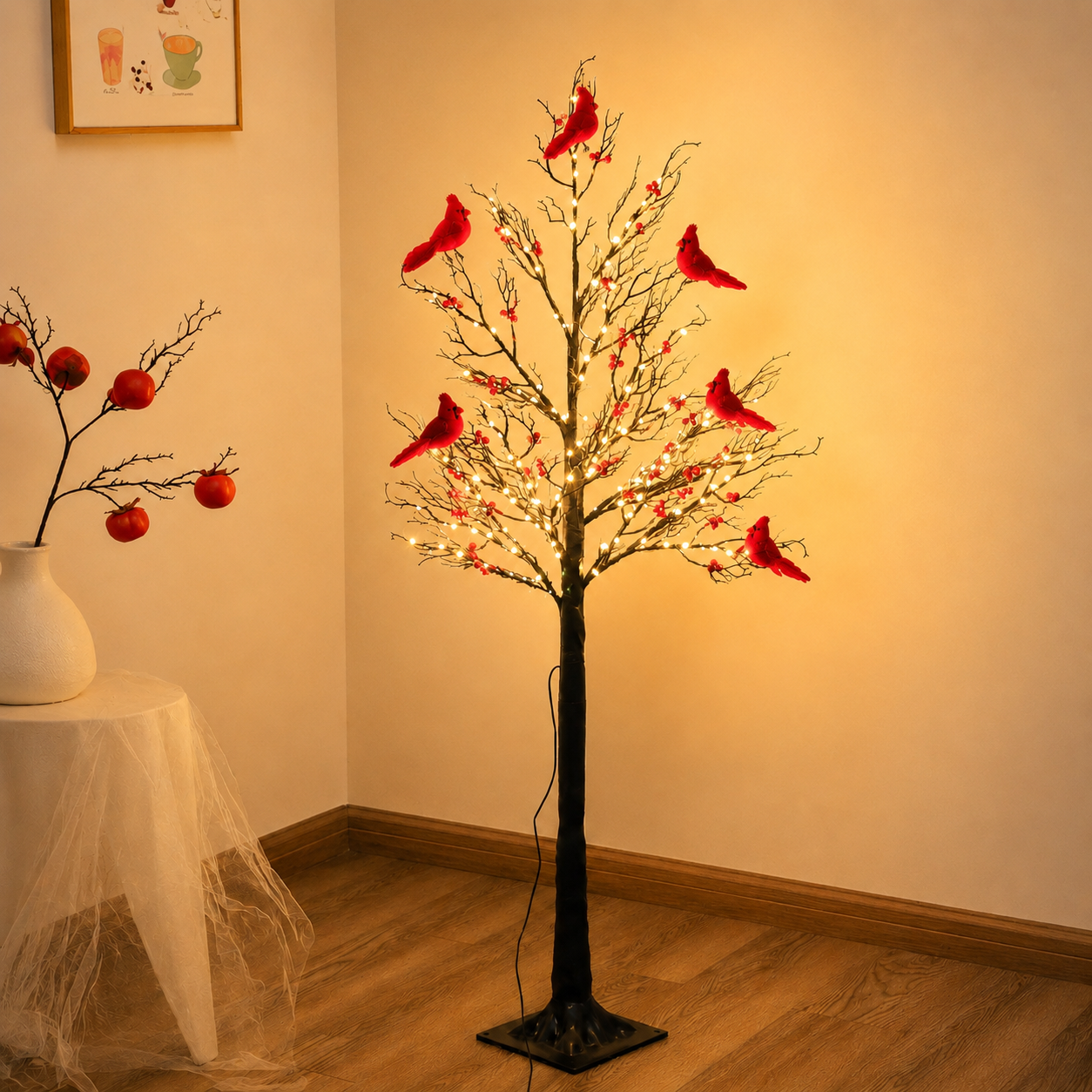 ✨ 2026 Vintage Glowing Cardinal Tree