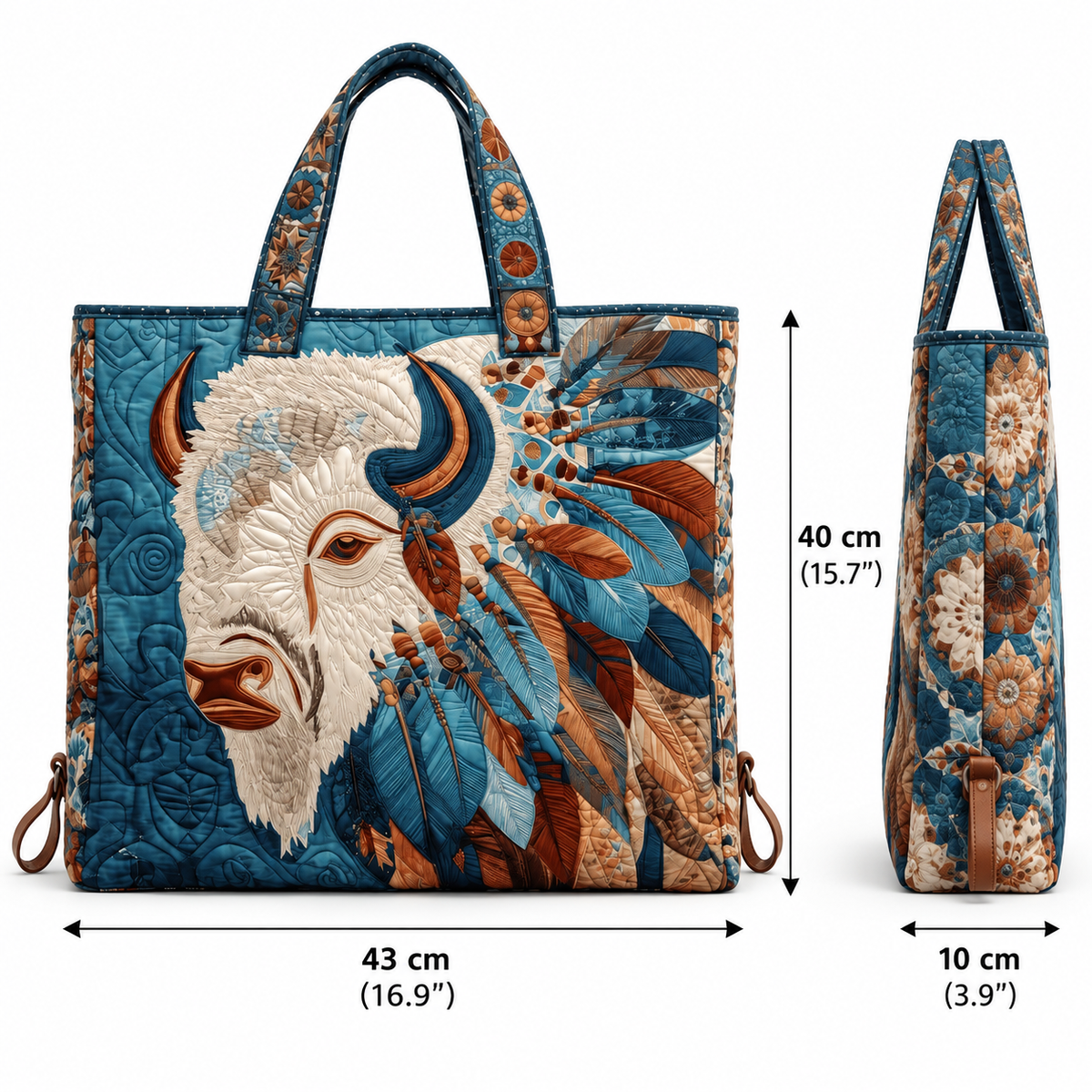 Handmade Native American Quilted Tote Bag