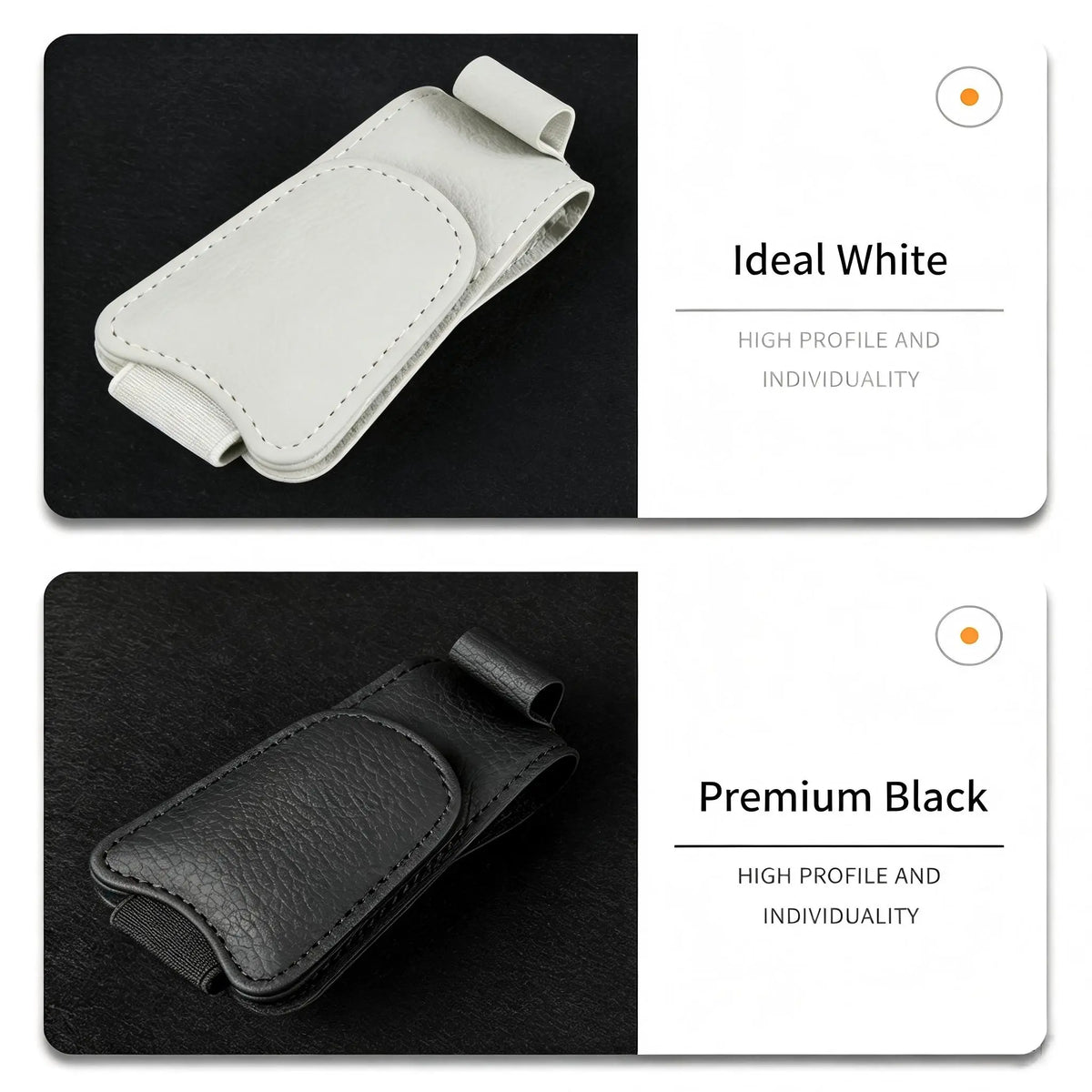 Magnetic Car Sun Visor Sunglasses Holder – Leather-Style Glasses Clip & Multi-Purpose Organizer