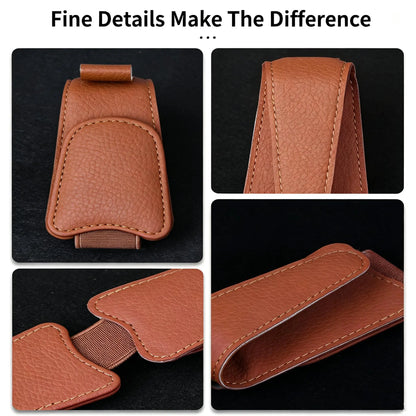 Magnetic Car Sun Visor Sunglasses Holder – Leather-Style Glasses Clip & Multi-Purpose Organizer