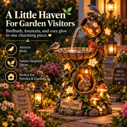 ⏰ Limited Stock 49% OFF - 🐿️ Solar Birdbath Fountain Garden Decor