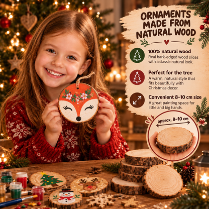 Glow-in-the-Dark Wooden Craft Kit for Kids – DIY Christmas Ornaments Painting & Decorating Set