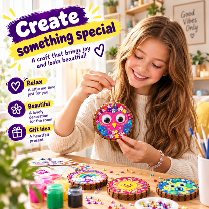Glow-in-the-Dark Wooden Craft Kit for Kids – DIY Christmas Ornaments Painting & Decorating Set