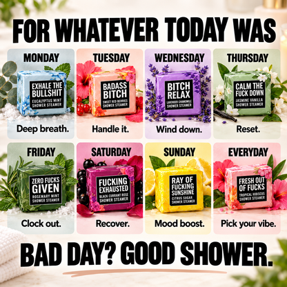 ✨ Bad Day Shower Steamers Gift Set – 8 Scented Self-Care Shower Tablets