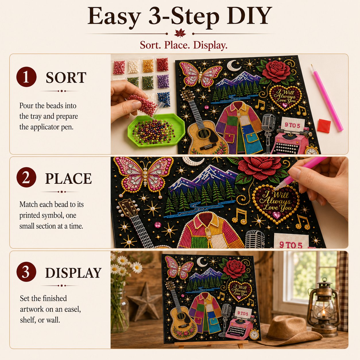 🎤 Premium 3D Pearl Dolly Country Music Tribute Art Kit | Luxury Flocked Canvas with Scratch-Resistant Non-Fading Acrylic Resin Pearls & Faceted Drills DIY Keepsake Decor 💎✨