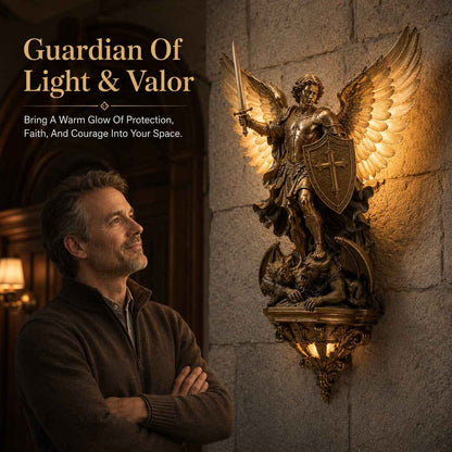 Divine Archangel Wall Light | Protection & Faith Decor