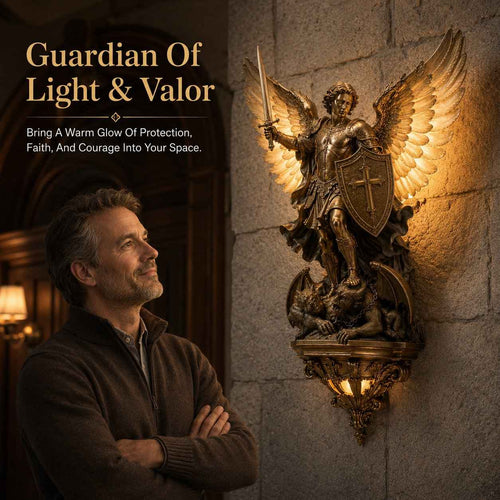Divine Archangel Wall Light | Protection & Faith Decor