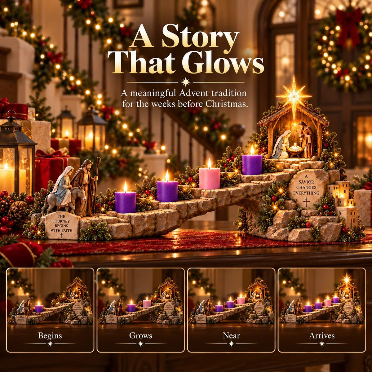 ✝️ Journey to Bethlehem – 4-Week Illuminated Nativity Advent Journey