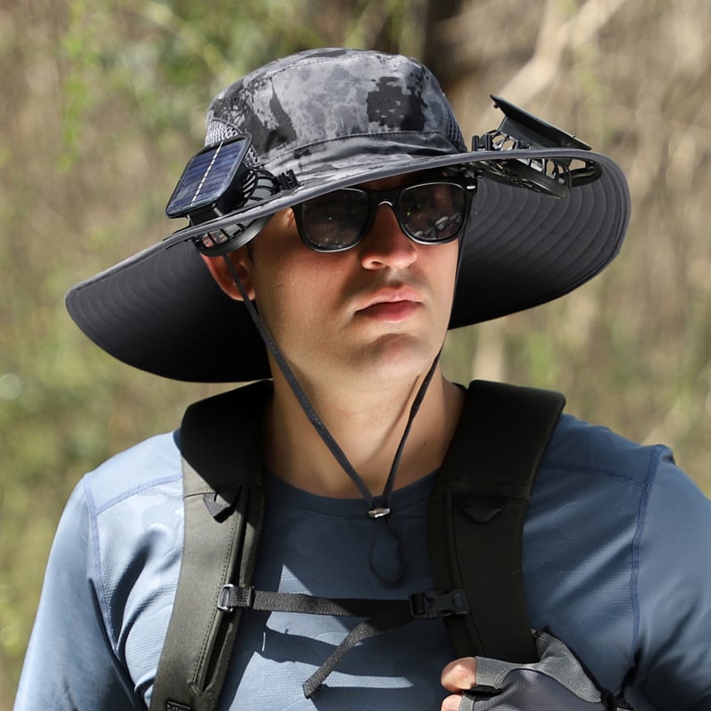 🔥Last Day Sale🔥 - Outdoor Wide Brim Sun Hat With Solar Fan