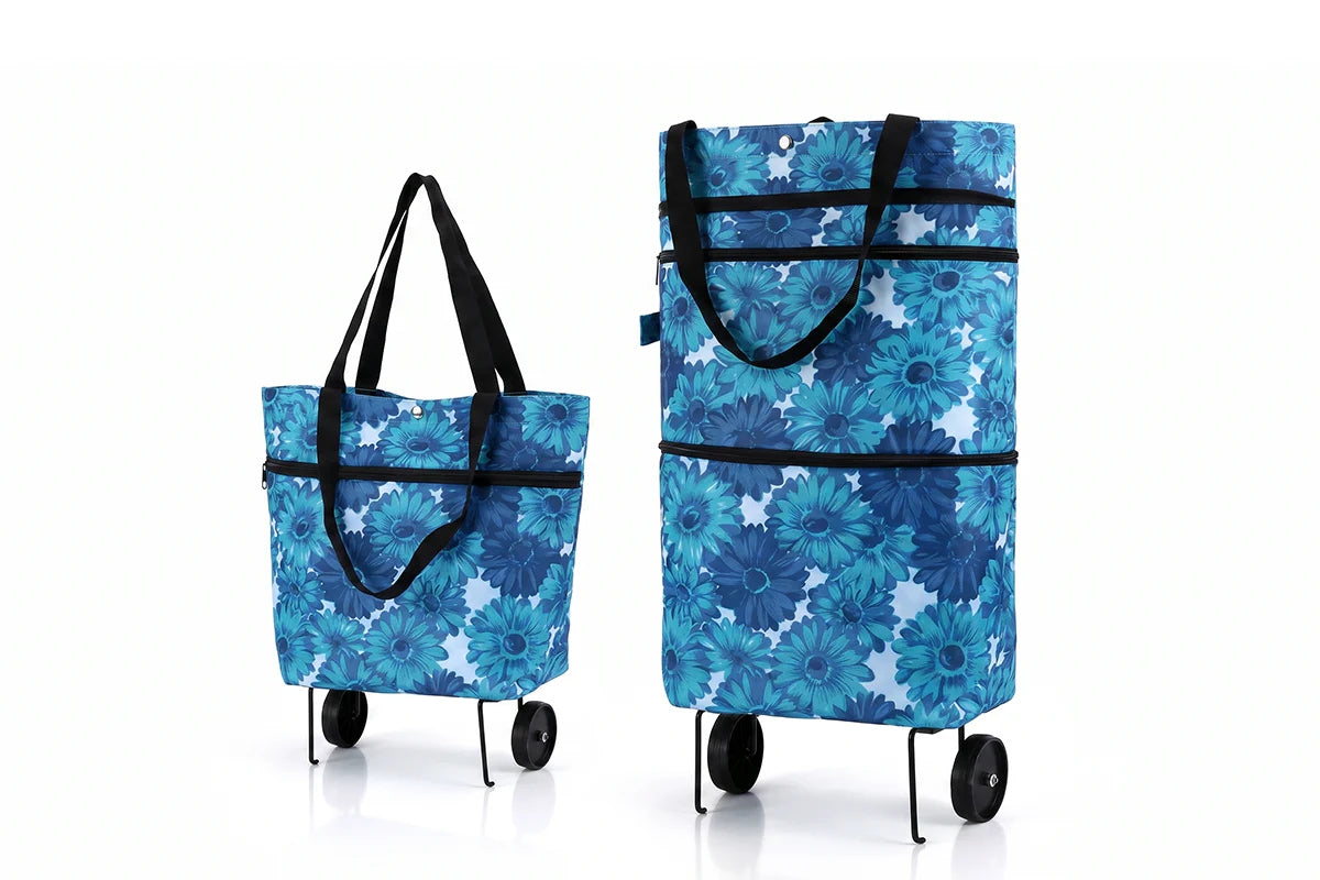 🍂 Fall Sale | 37% OFF – 2-in-1 Foldable Shopping Cart Bag with Wheels