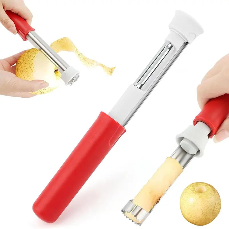 2 in 1 Apple Corer and Peeler, Apple Core Removal Tool, Stainless Steel Fruit Corer 🍎