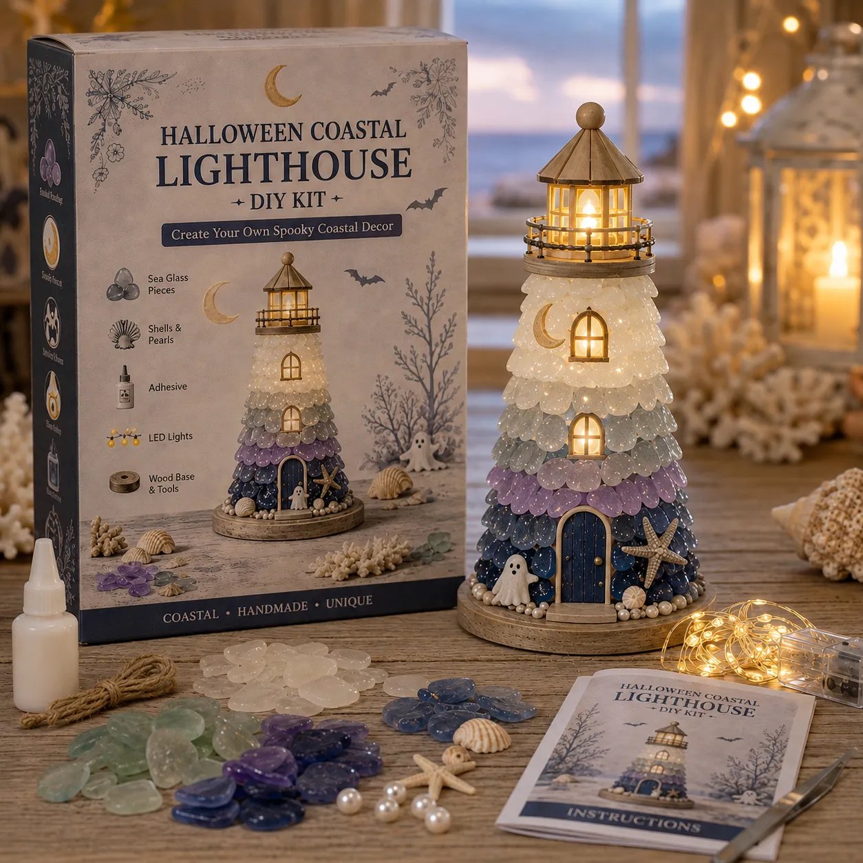 ⏳ Last Day 49% OFF – 🌊 Beginner-Friendly DIY Lighted Sea Glass💕