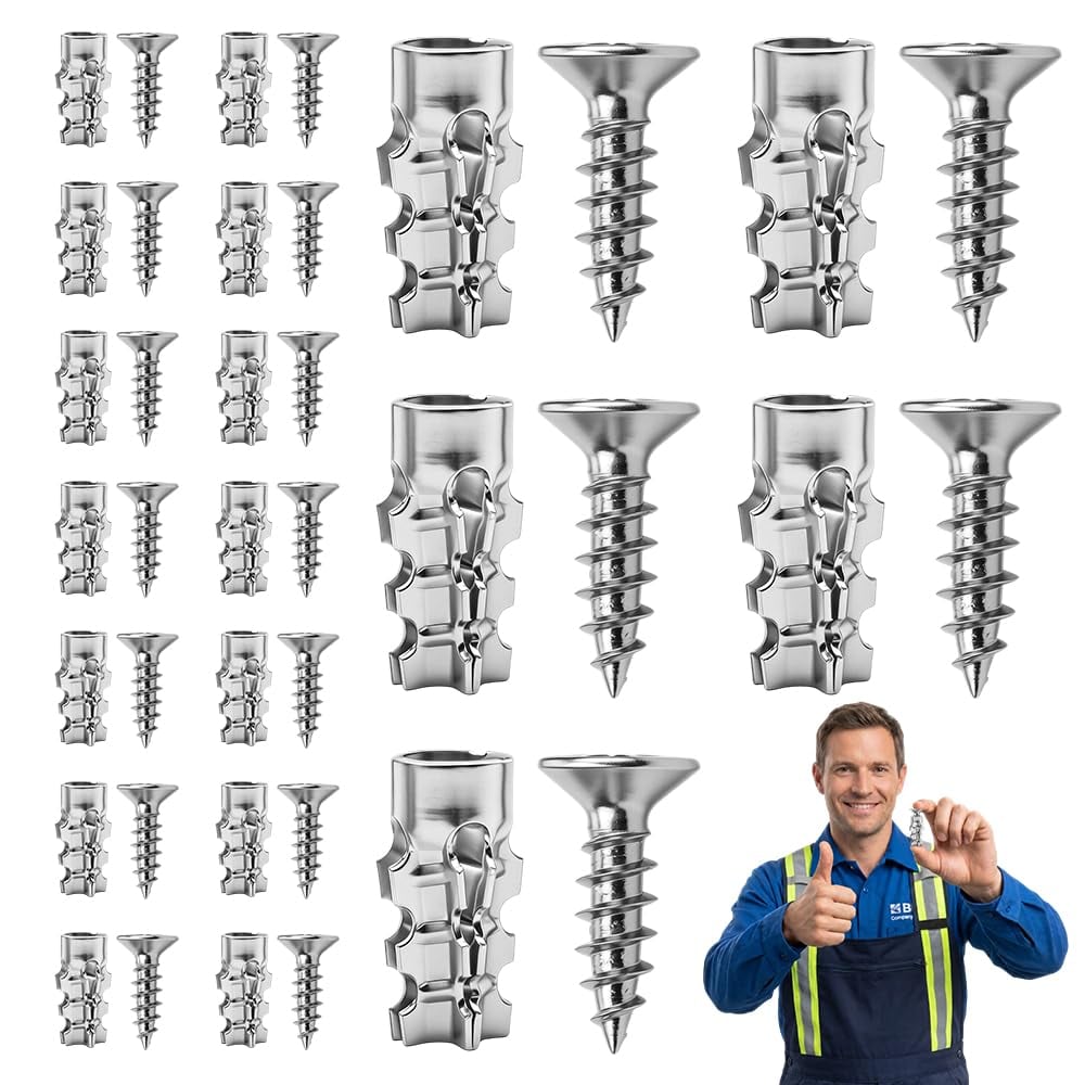 Short metal expansion anchors and matching repair screws